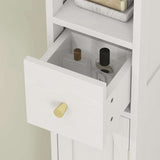 White Wise Galleria Bathroom Cabinet with a small open drawer and elegant storage options