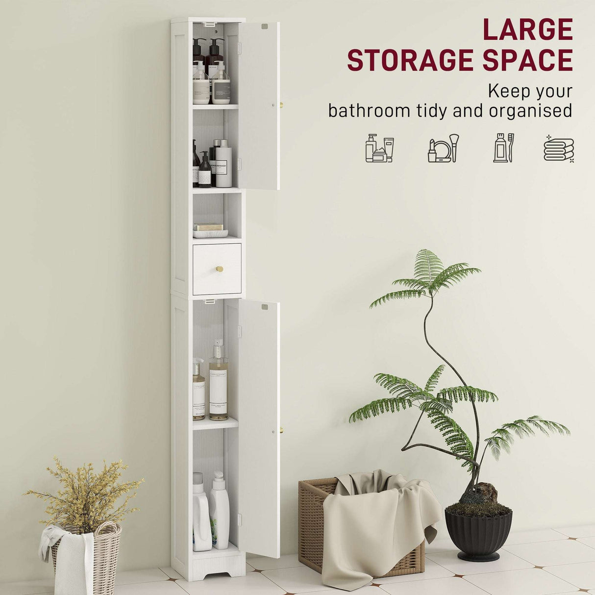 Wise Galleria Bathroom Cabinet with large storage space for keeping your bathroom tidy and organised