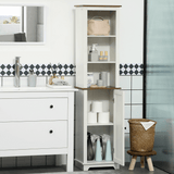 Tall Bathroom Cabinet Storage Cupboard with Door, Adjustable Shelves kleankin