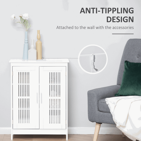 Modern Bathroom Cabinet, Freestanding Floor Cabinet with Storage kleankin