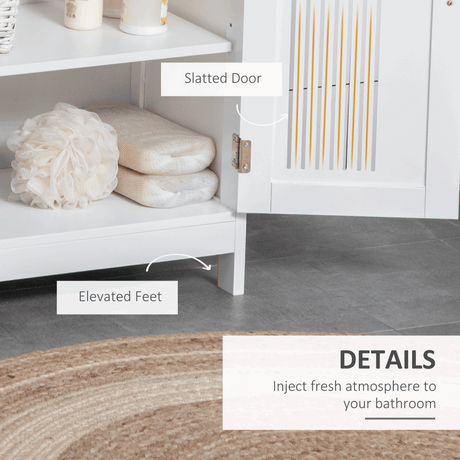 Modern Bathroom Cabinet, Freestanding Floor Cabinet with Storage kleankin