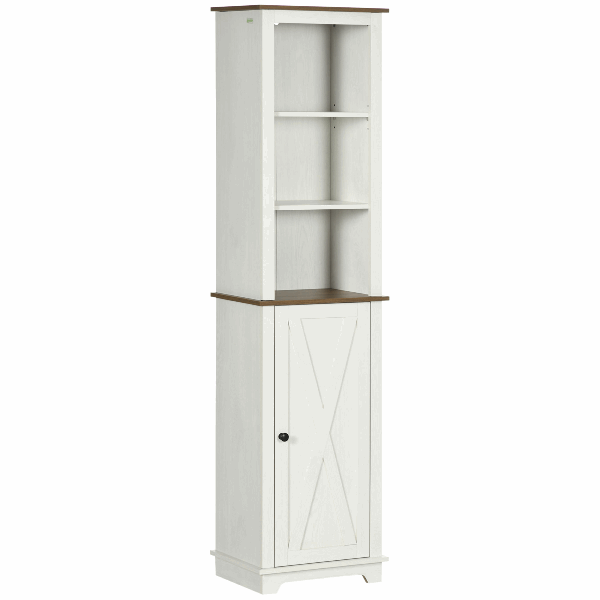 Tall Bathroom Cabinet Storage Cupboard with Door, Adjustable Shelves kleankin