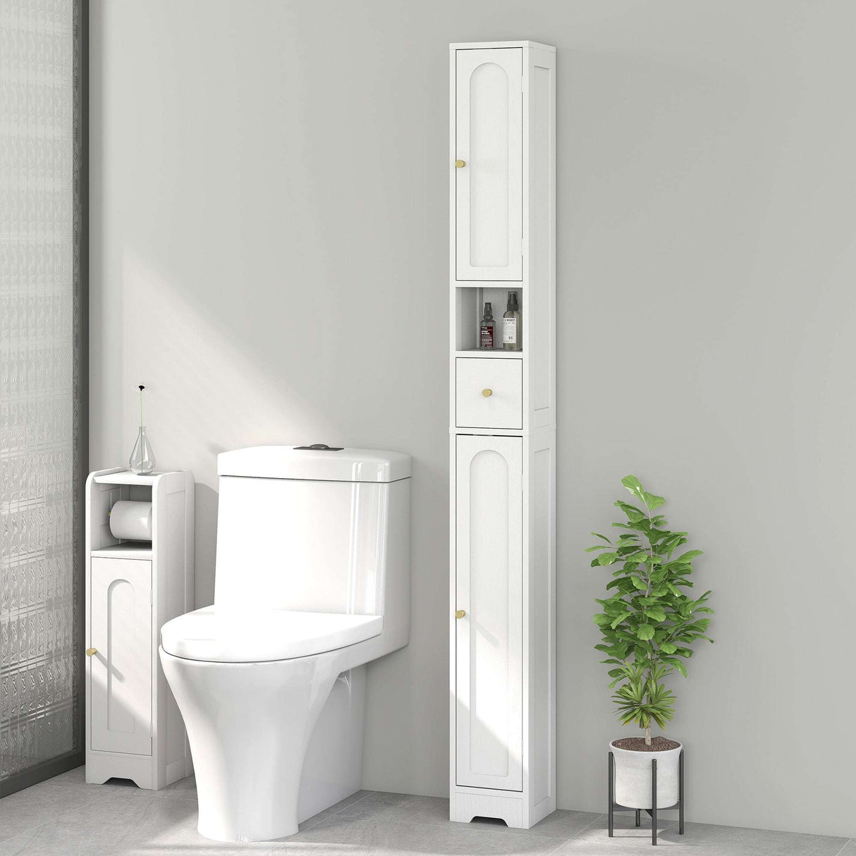White Wise Galleria Bathroom Cabinet with Storage for Organising Bathroom Essentials