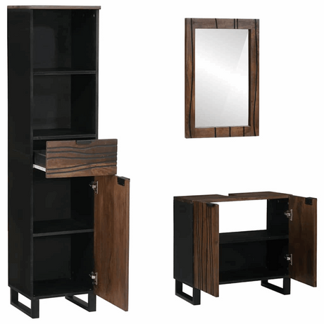 vidaXL Bathroom Furniture Set 3 pcs Walnut brown 38 x 33 x 160 cm vidaXL