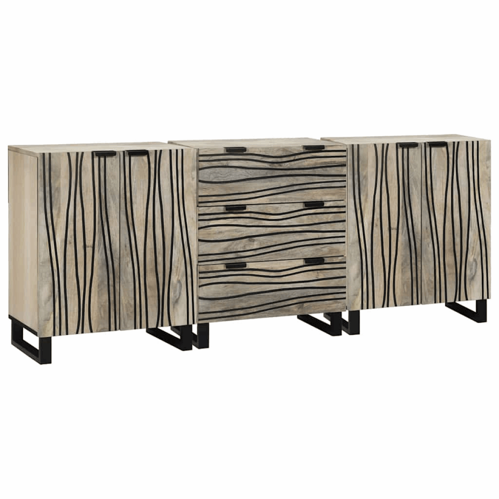 vidaXL Bathroom Furniture Set with Drawer 3 pcs Brown 180 x 33 x 75 cm White vidaXL