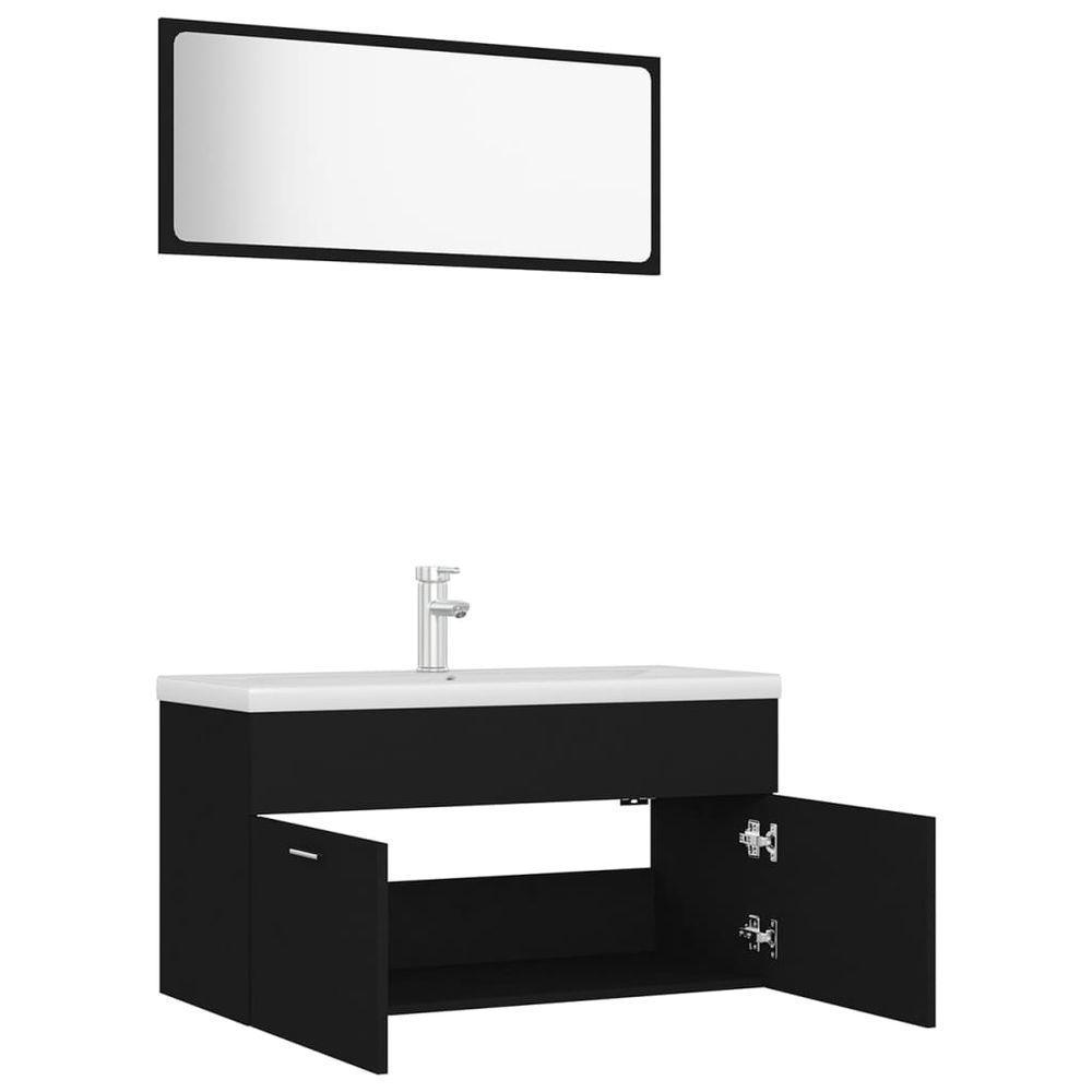 Bathroom Furniture Set Black Engineered Wood vidaXL