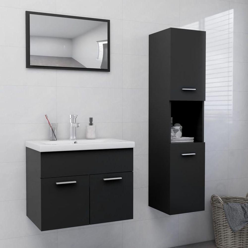 Bathroom Furniture Set White Engineered Wood grey vidaXL