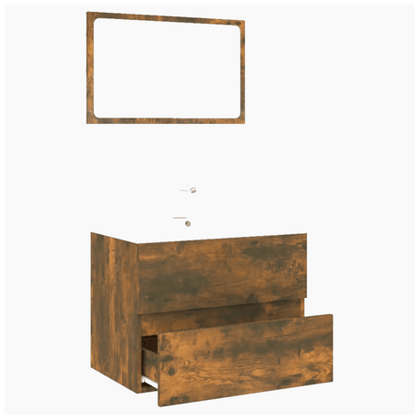 Bathroom Furniture Set Smoked Oak Engineered Wood vidaXL