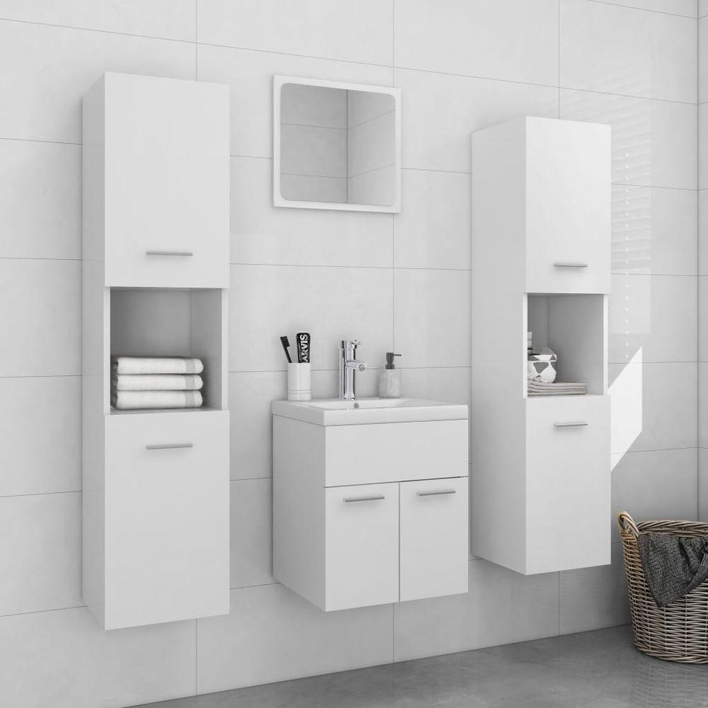 Bathroom Furniture Set White Engineered Wood white vidaXL