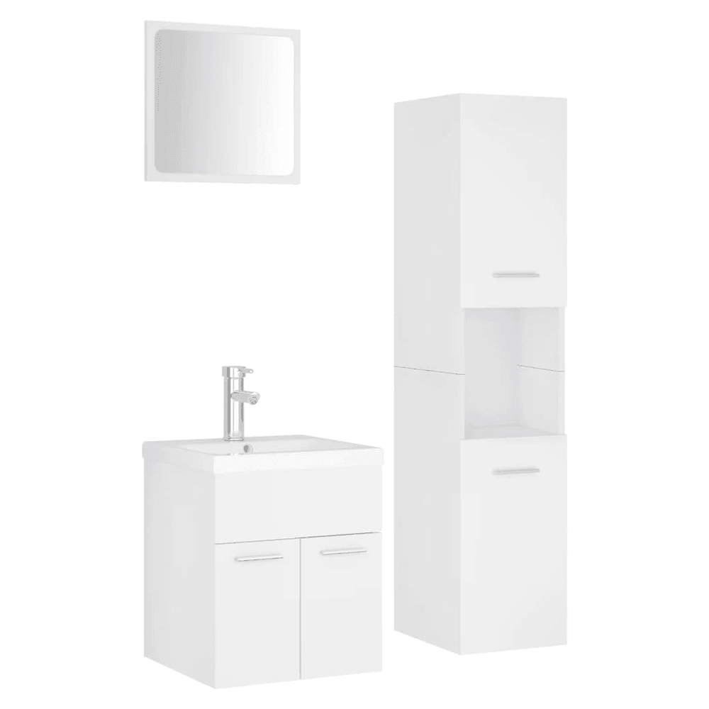 Bathroom Furniture Set White Engineered Wood vidaXL