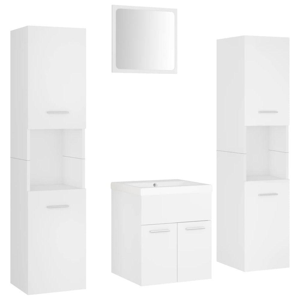 Bathroom Furniture Set White Engineered Wood vidaXL