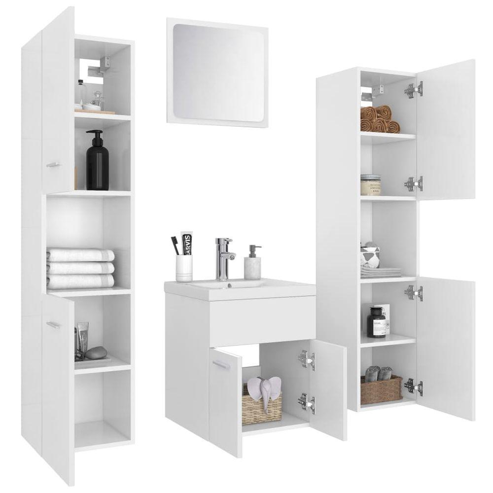 Bathroom Furniture Set White Engineered Wood vidaXL