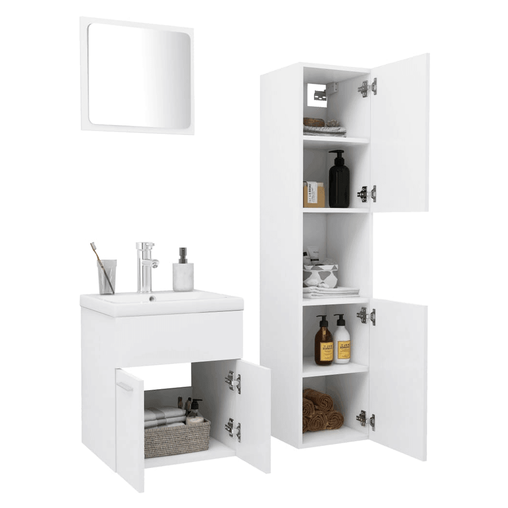 Bathroom Furniture Set White Engineered Wood vidaXL