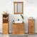 vidaXL Bathroom Furniture Set with Drawer 3 pcs Brown 37 x 34 x 80 cm Honey brown Sink base + mirror + bathroom cabinet + high cabinet vidaXL