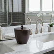 Orsina Bathroom Jar in Dark Brown with a Stylish Hammered Finish for Bathroom Organisation