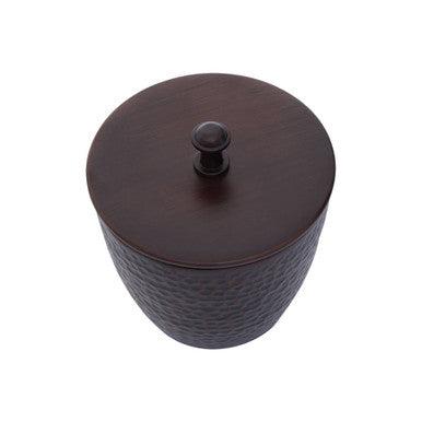 Orsina bathroom jar with a textured finish and a round lid for stylish storage