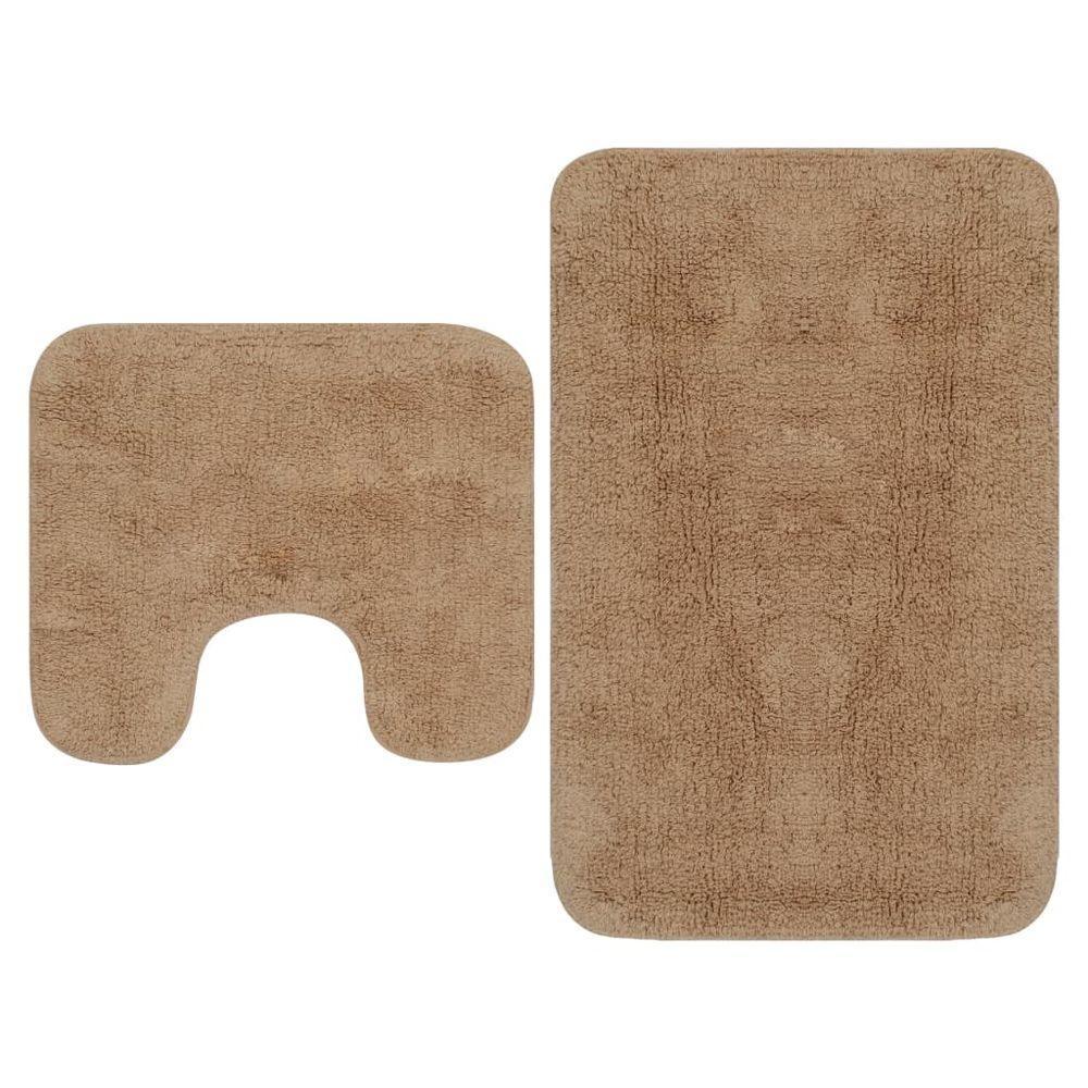 Bathroom Mat Set 2 Pieces Fabric Beige vidaXL