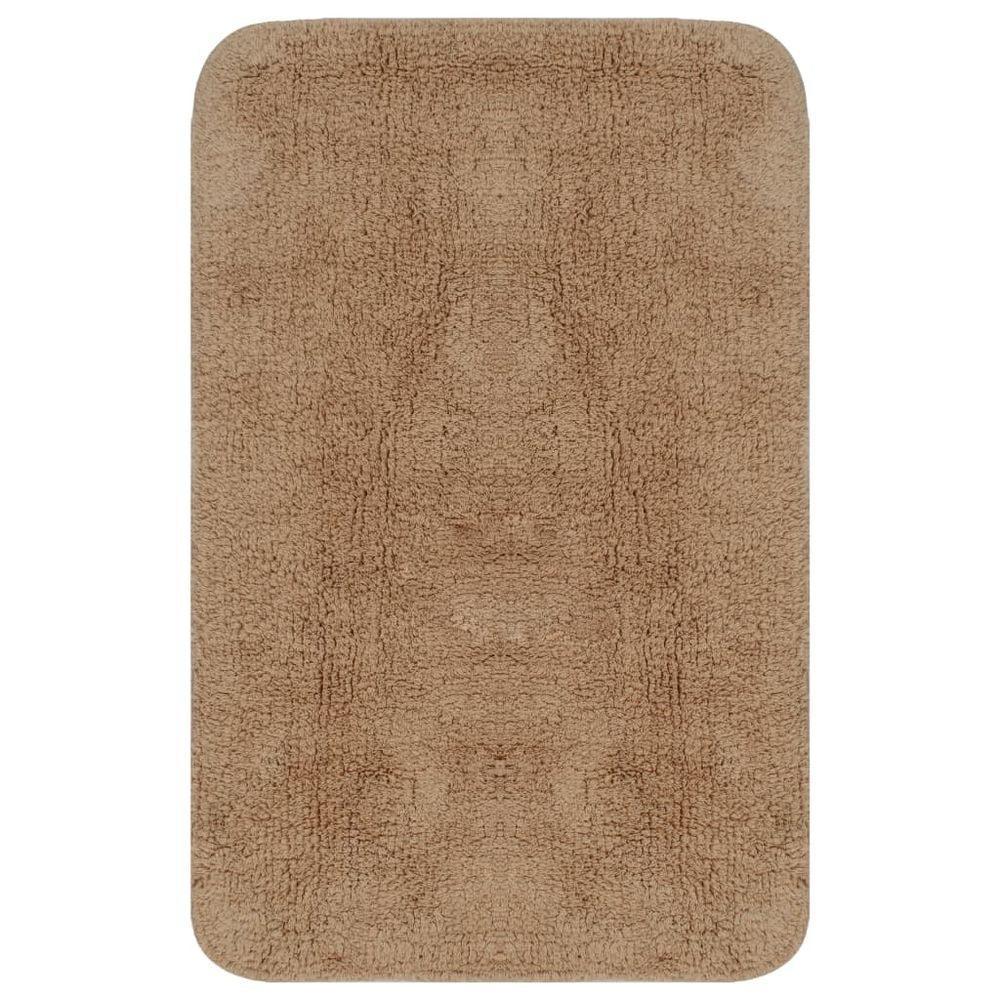 Bathroom Mat Set 2 Pieces Fabric Beige vidaXL