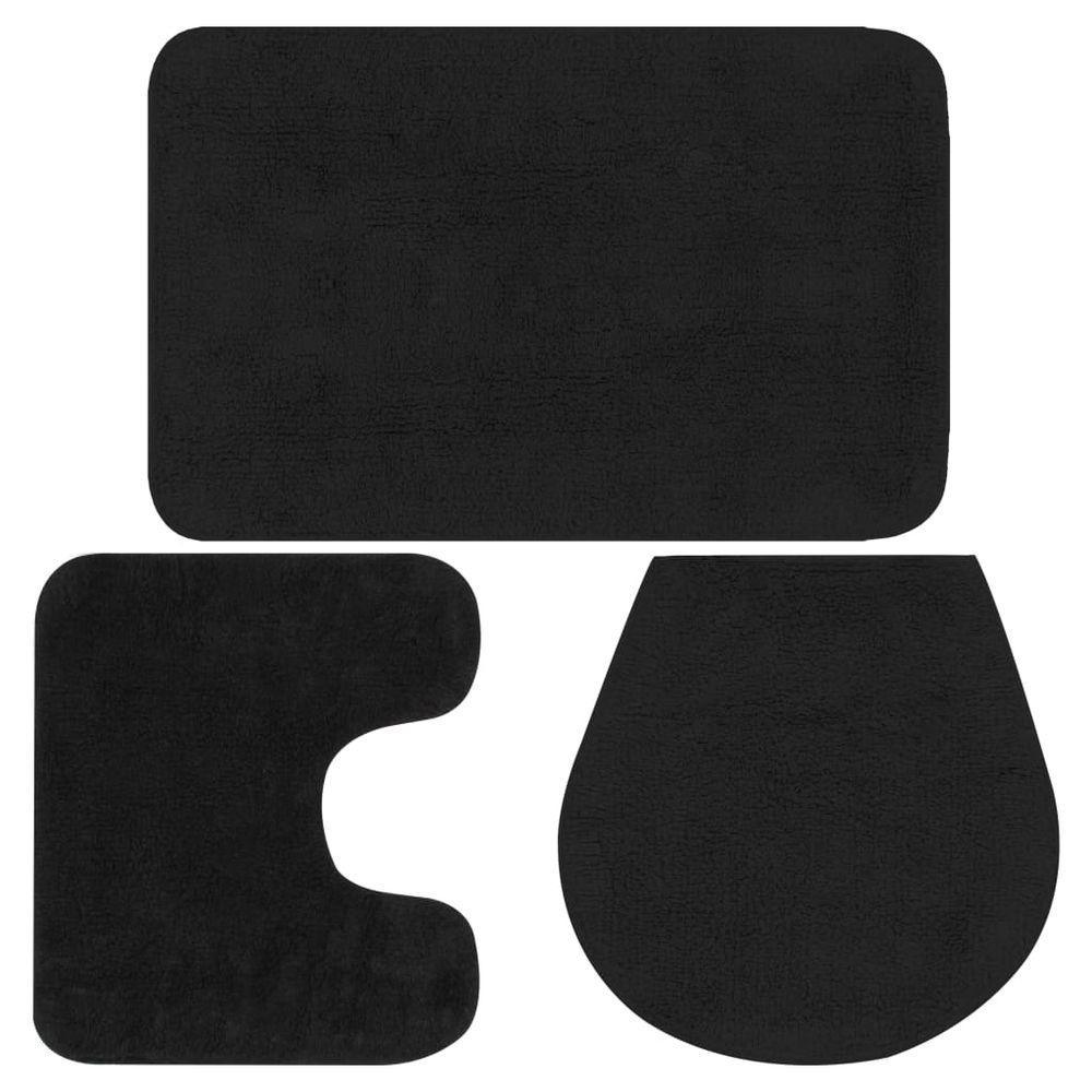 Bathroom Mat Set 3 Pieces Fabric Anthracite vidaXL