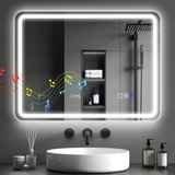 HOMCOM 500 x 700 mm Illuminated Bathroom Mirror with Bluetooth 80L x 60W x 3.5D cm HOMCOM