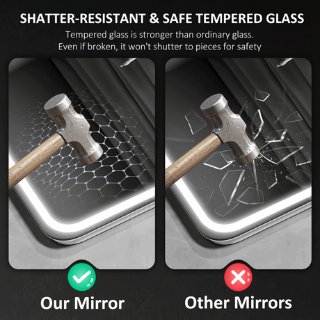 HOMCOM 500 x 700 mm Illuminated Bathroom Mirror with Bluetooth HOMCOM