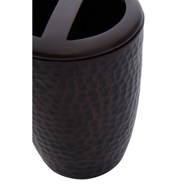 Orsina Toothbrush Holder with a textured brown finish for stylish bathroom organisation