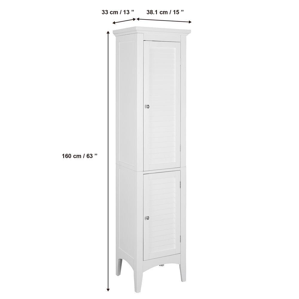 Bathroom White Wooden Free Standing Tall Cabinet ELG-588 Teamson Home