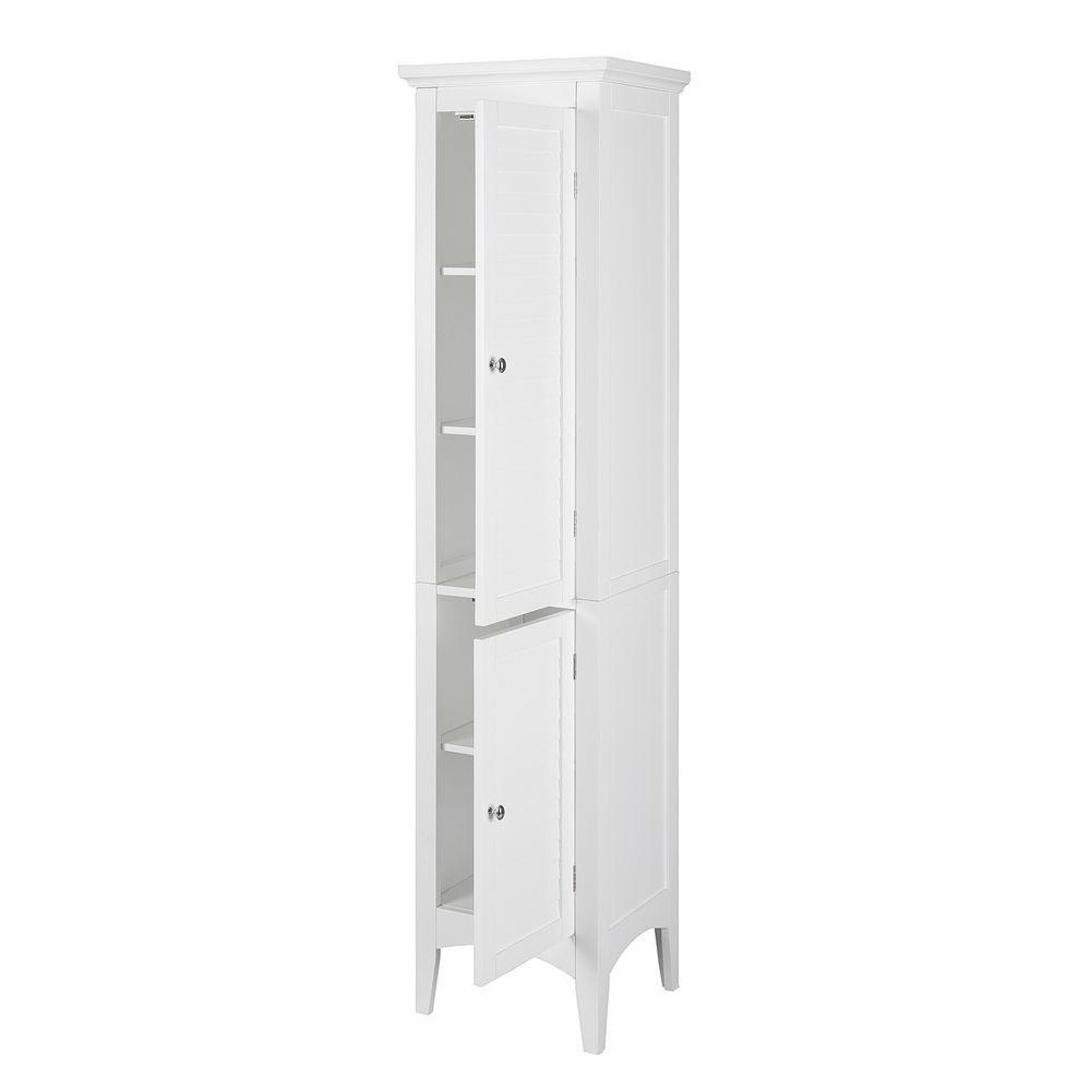 Bathroom White Wooden Free Standing Tall Cabinet ELG-588 Teamson Home