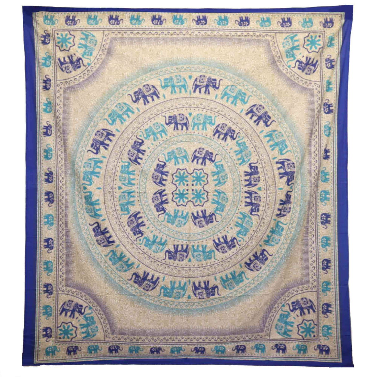 Wall Hanging and Beach Spread - Elephant Mandala - Blues AW Dropship UK