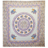 Wall Hanging and Beach Spread - Elephant Mandala - Turquoise Blue on Cream AW Dropship UK