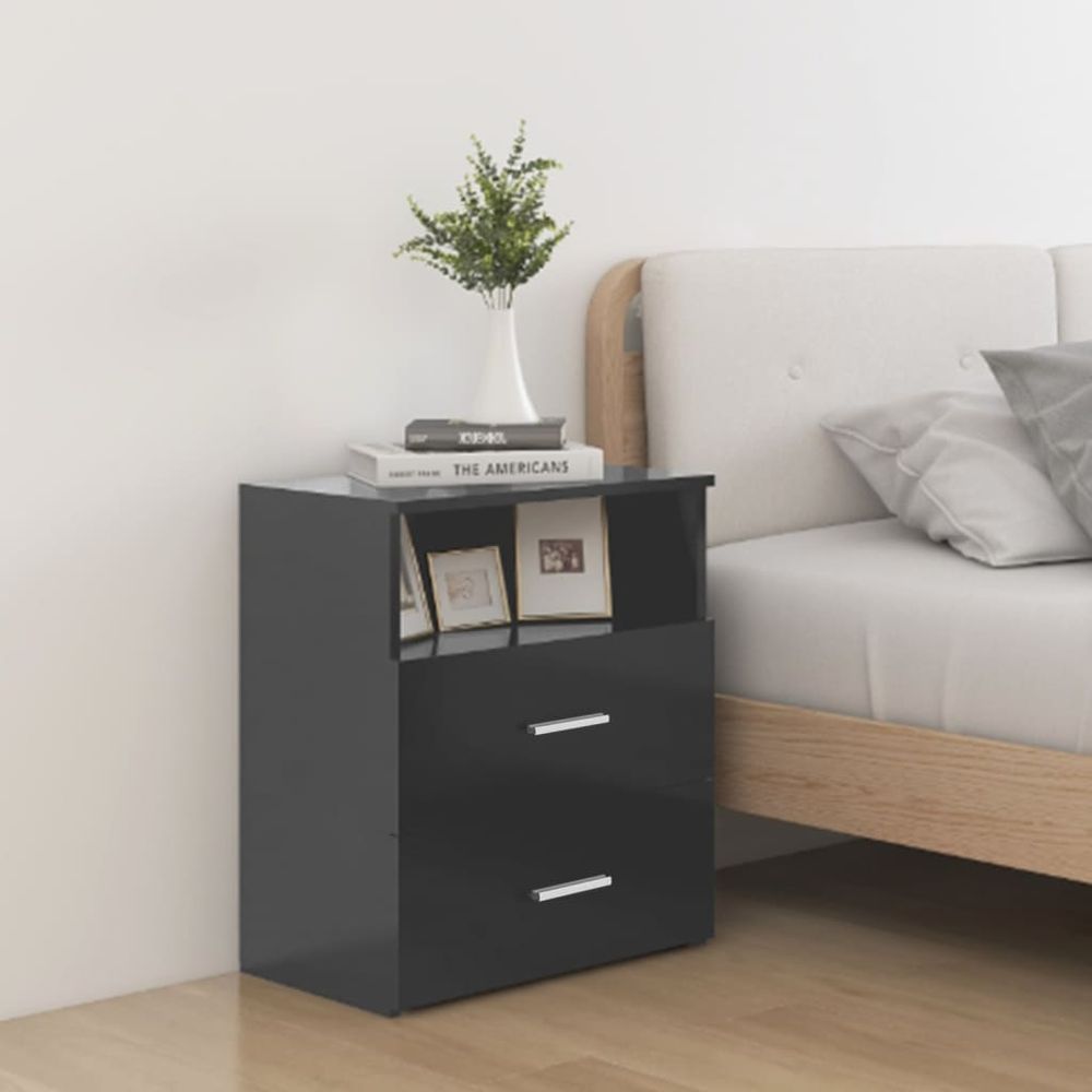 vidaXL Bed Cabinet Smoked Oak 50x32x60 cm vidaXL