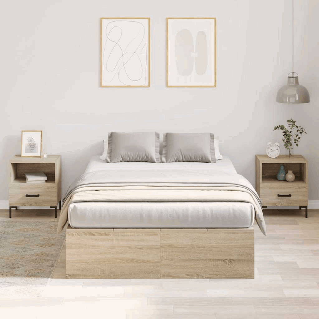vidaXL Bed Frame Sonoma oak 200 x 120 x 31.5 cm Engineered wood vidaXL