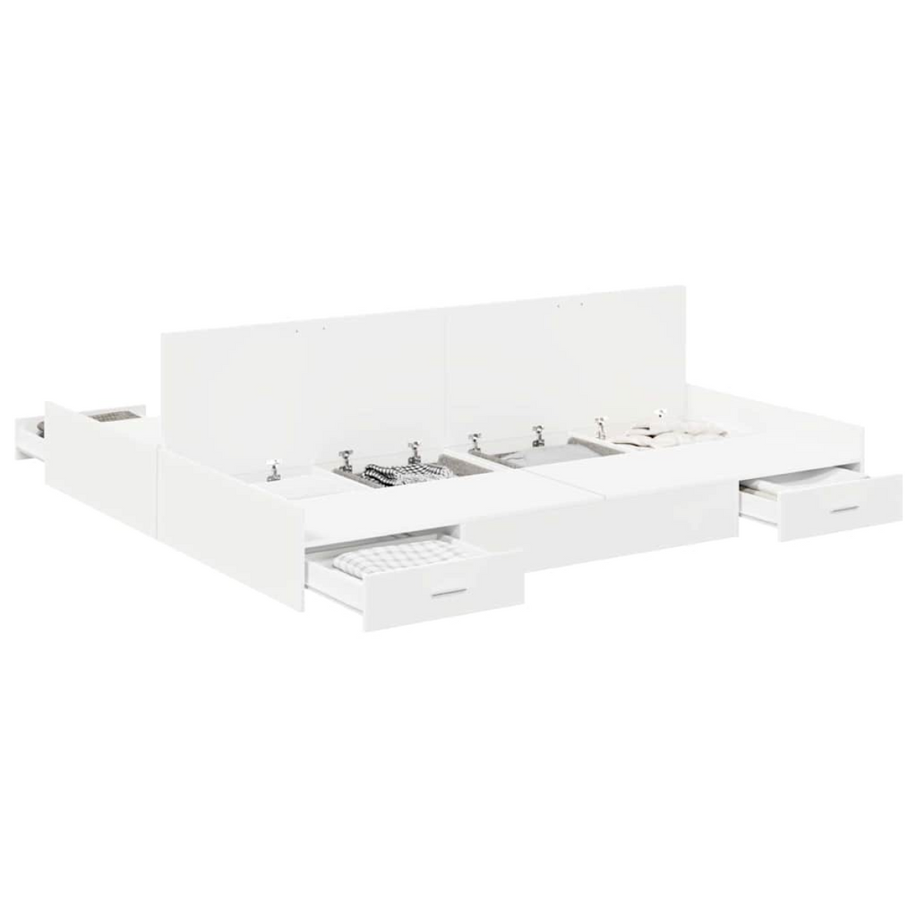 vidaXL Storage Bed Frame White 180 x 200 cm Engineered wood vidaXL