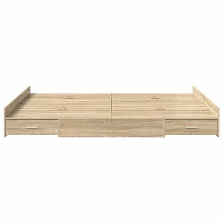 vidaXL Storage Bed Frame Sonoma oak 160 x 200 cm Engineered wood vidaXL