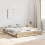 vidaXL Storage Bed Frame Sonoma oak 180 x 200 cm Engineered wood vidaXL
