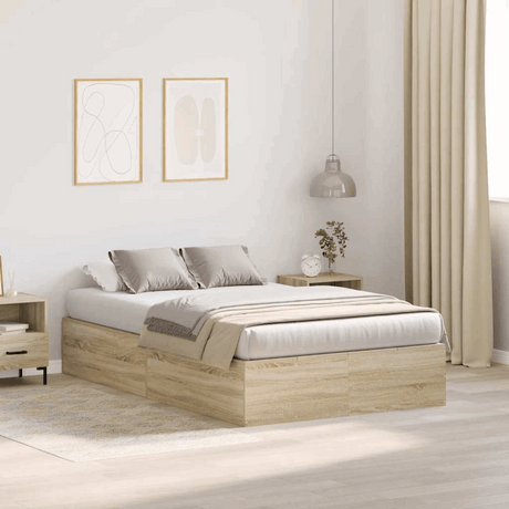 vidaXL Bed Frame Sonoma oak 200 x 120 x 31.5 cm Engineered wood vidaXL