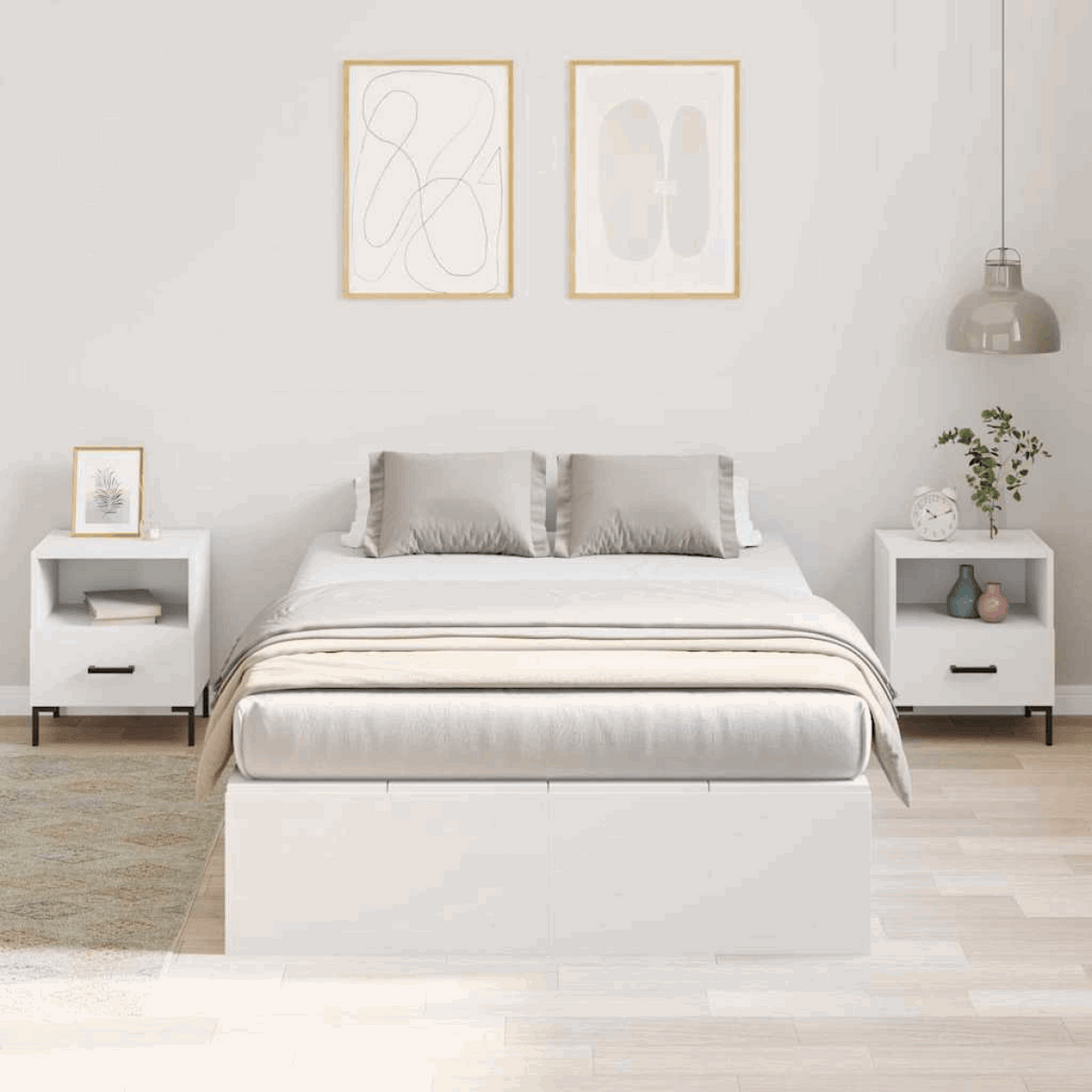 vidaXL Bed Frame White 200 x 120 x 31.5 cm Engineered wood vidaXL