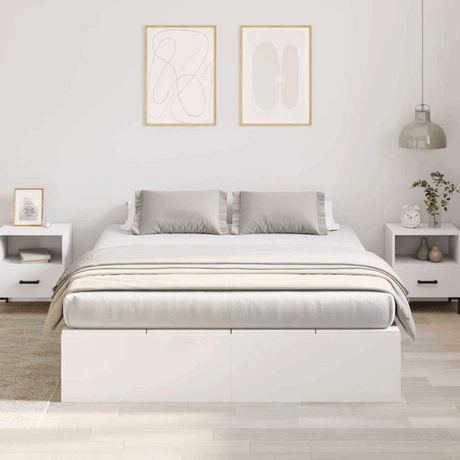 vidaXL Bed Frame White 200 x 150 x 31.5 cm Engineered wood vidaXL