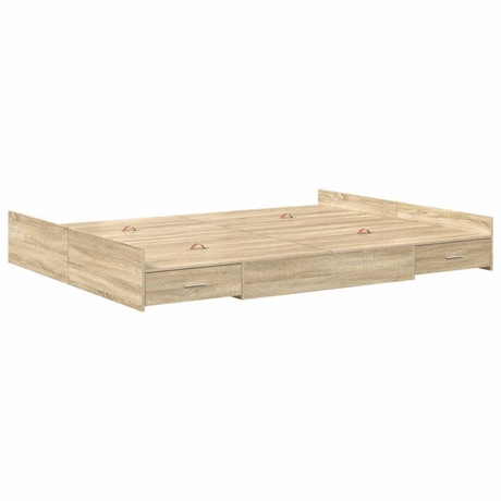 vidaXL Storage Bed Frame Sonoma oak 160 x 200 cm Engineered wood vidaXL