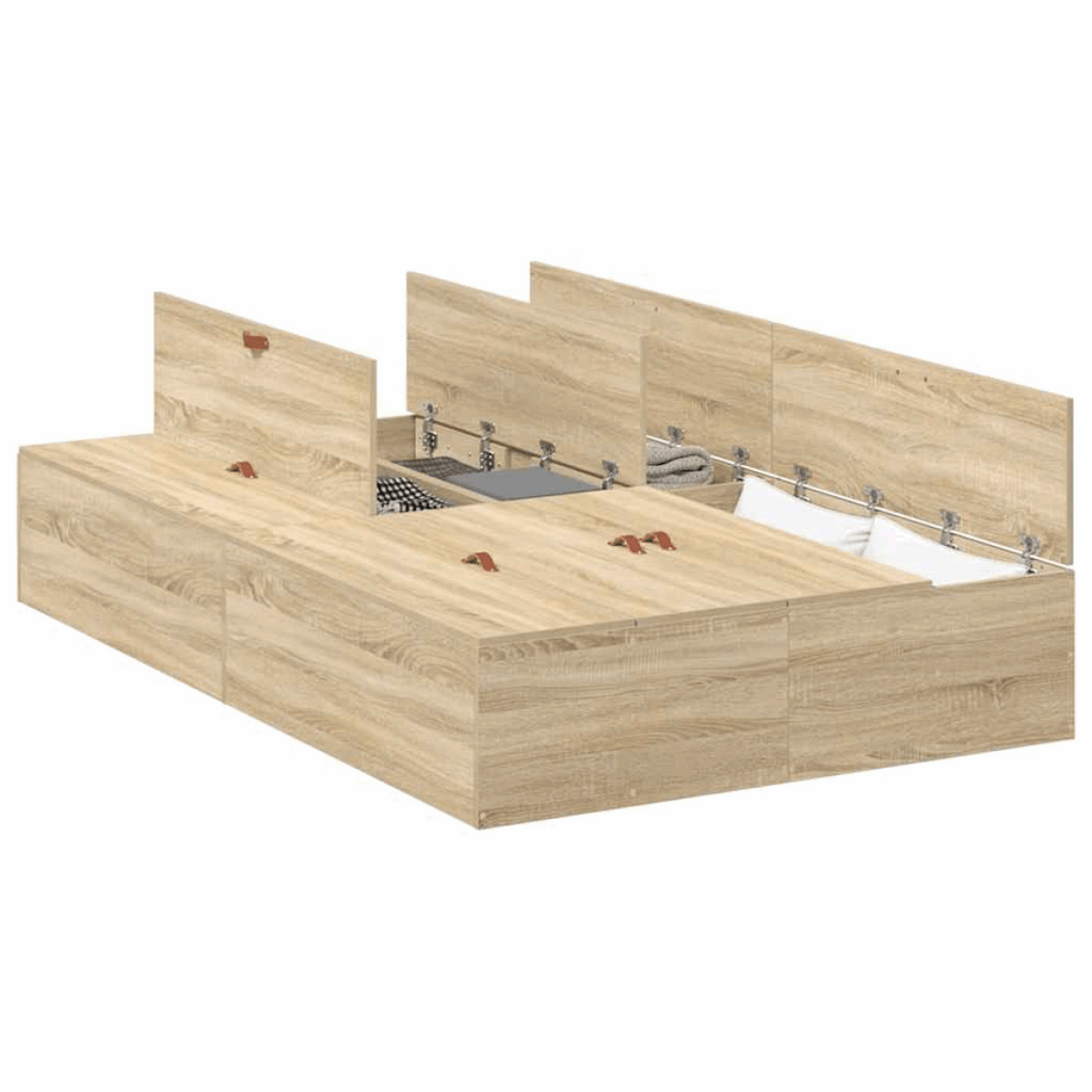 vidaXL Bed Frame Sonoma oak 200 x 120 x 31.5 cm Engineered wood vidaXL