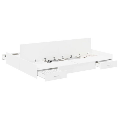 vidaXL Storage Bed Frame White 150 x 200 cm Engineered wood vidaXL