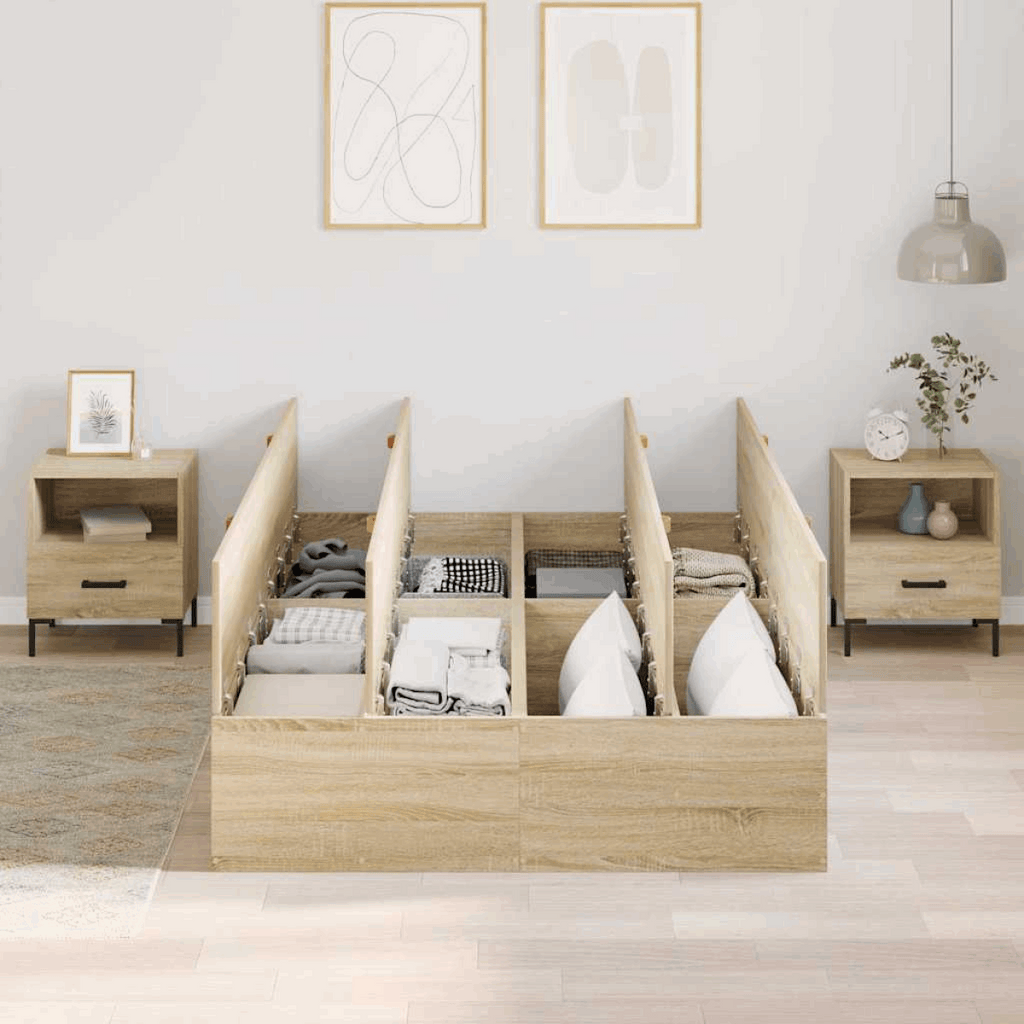 vidaXL Bed Frame Sonoma oak 200 x 120 x 31.5 cm Engineered wood vidaXL