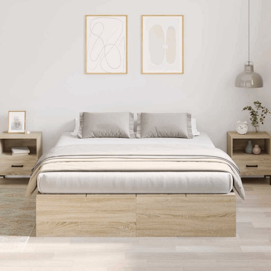 vidaXL Bed Frame Sonoma oak 200 x 160 x 31.5 cm Engineered wood vidaXL