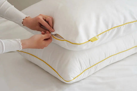 Brightr Sleep adjustable microfibre pillow with soft cover, showcased in a Pillow Protector Bundle