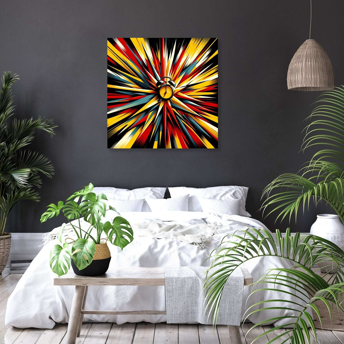 Vibrant Wall Art Canvas featuring bold colours, perfect for modern bedroom decor by HOME ART HAVEN