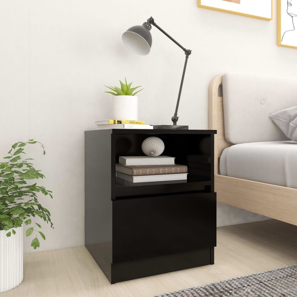 vidaXL Bedside Cabinet Smoked Oak 40x40x50 cm Engineered Wood vidaXL