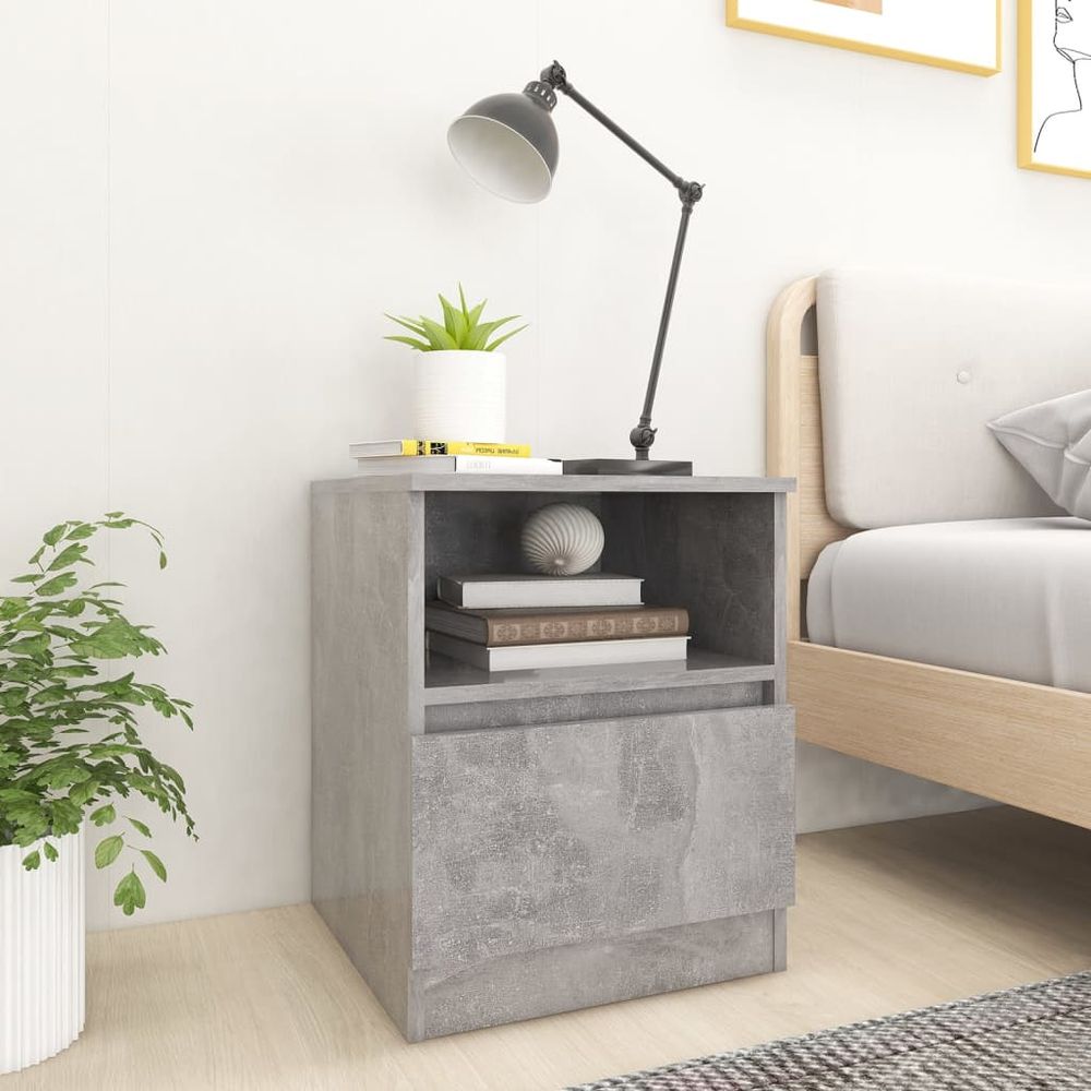 vidaXL Bedside Cabinet Smoked Oak 40x40x50 cm Engineered Wood vidaXL