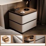 Klassyx modern bedside cabinet with a sleek design, two drawers, and a stylish lamp on top