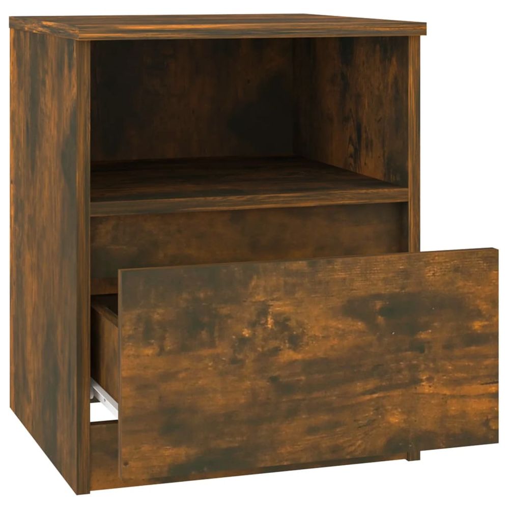 vidaXL Bedside Cabinet Smoked Oak 40x40x50 cm Engineered Wood vidaXL