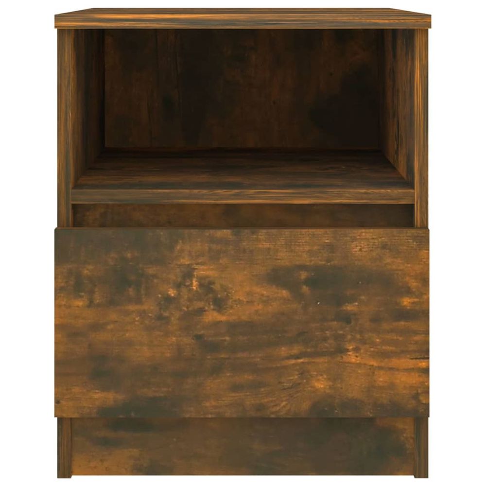 vidaXL Bedside Cabinet Smoked Oak 40x40x50 cm Engineered Wood vidaXL